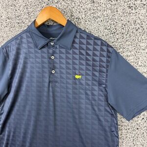 Masters Tech Golf Shirt Mens Medium Blue Polo Performance Augusta National M